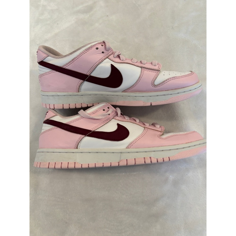 Nike Dunk Low GS Pink Foam Dark Beetroot White Sneakers CW1590-601 Size 7Y